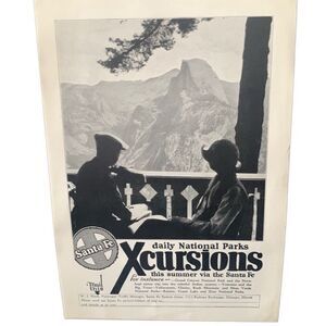 Vintage 1925 Santa Fe National Parks Xcursions Ad Advertisement